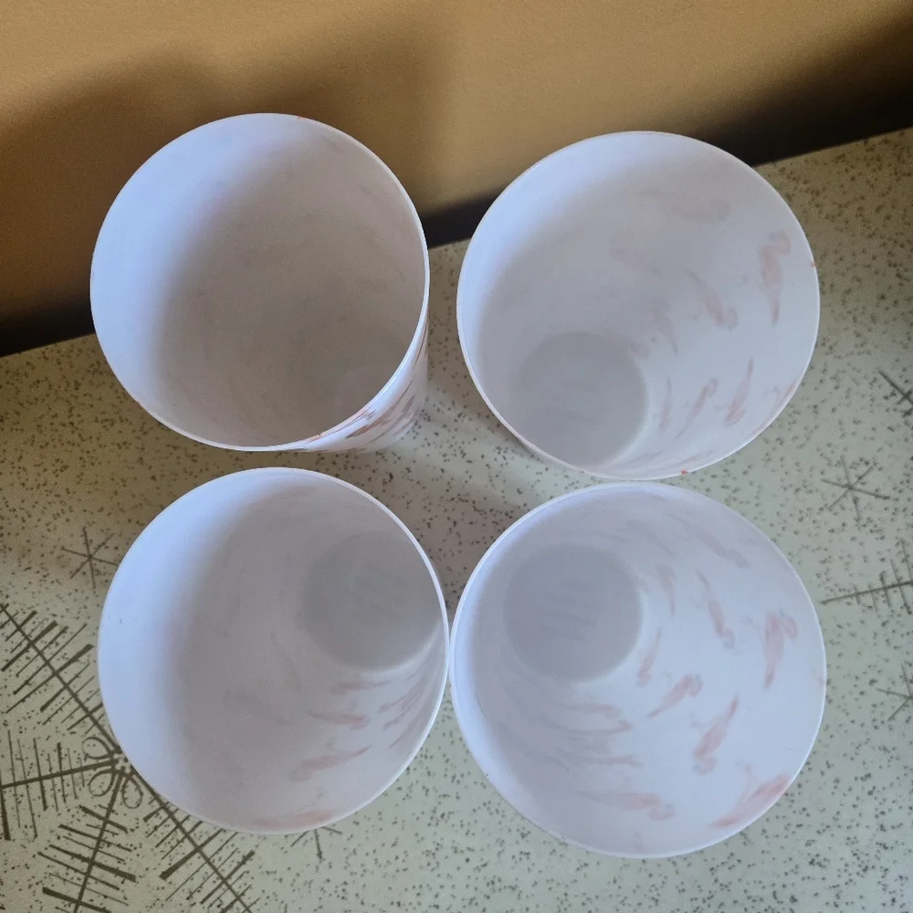 Flamingo Print Plastic Tumbler Cups 4-pc